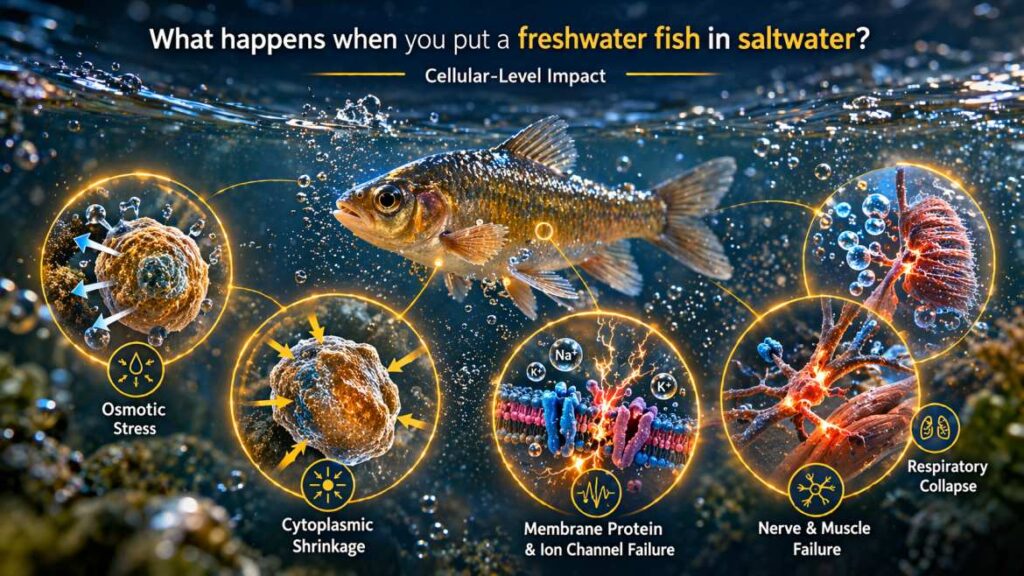 what happens when you put a freshwater fish in saltwater