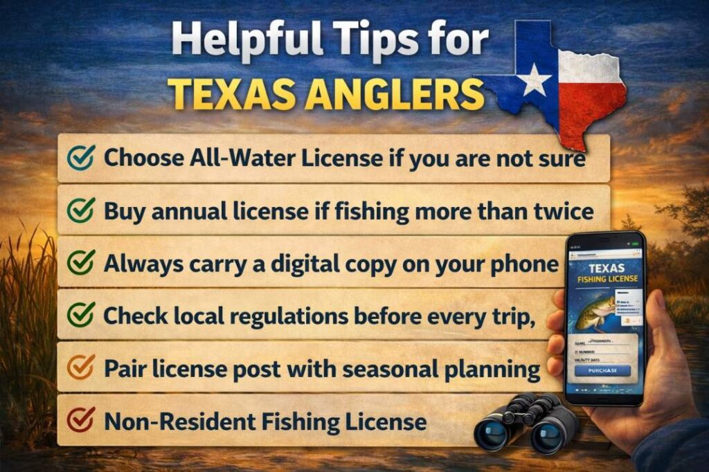 Fishing tips of angler for fishing in texas