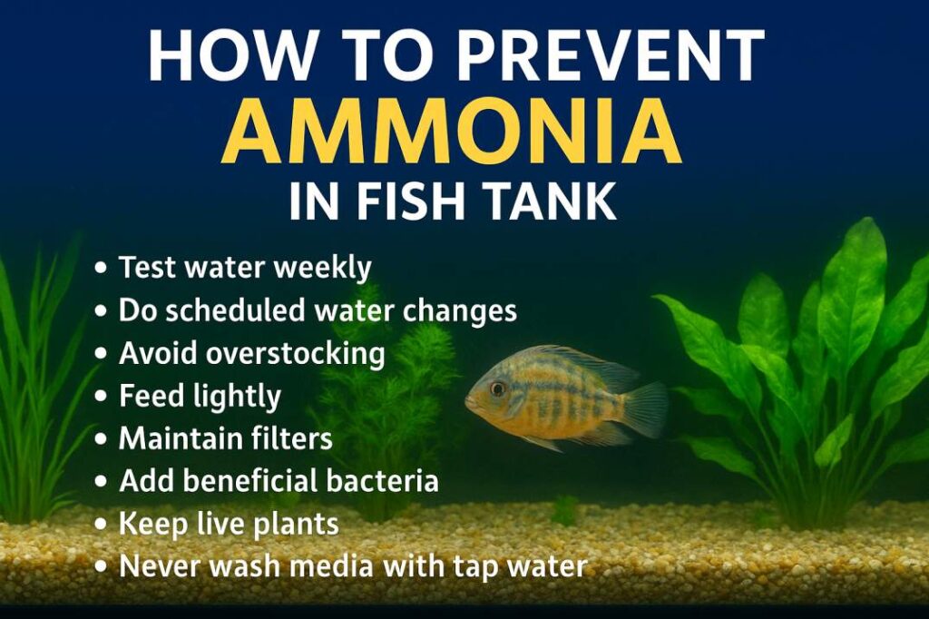 how to remove ammonia from fish tank naturally