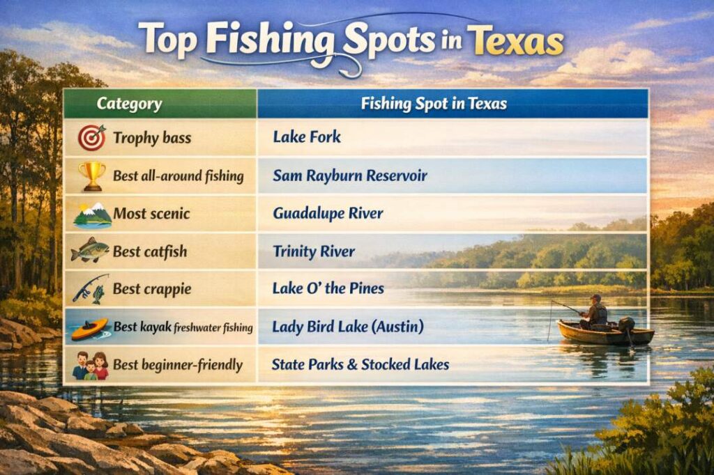 best freshwater fishing spots in texas