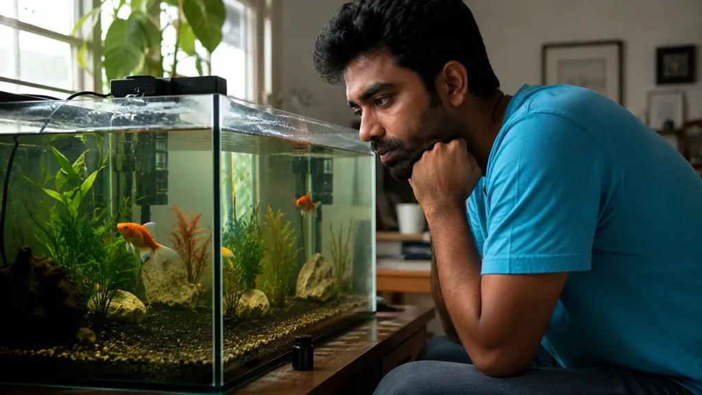 why is my fish breathing fast after water change