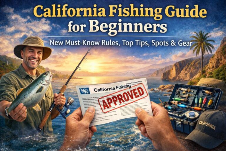 California Fishing Guide for Beginners: 4 New Must-Know Rules, Top Tips, Spots & Gear