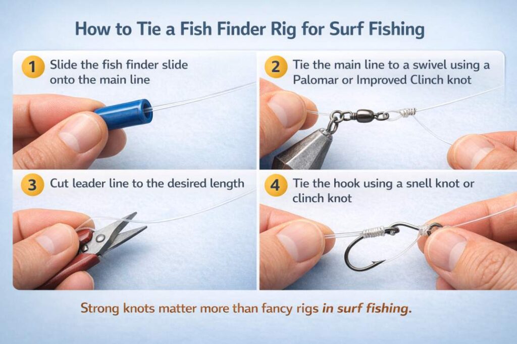How to Tie a Fish Finder Rig for Surf Fishing