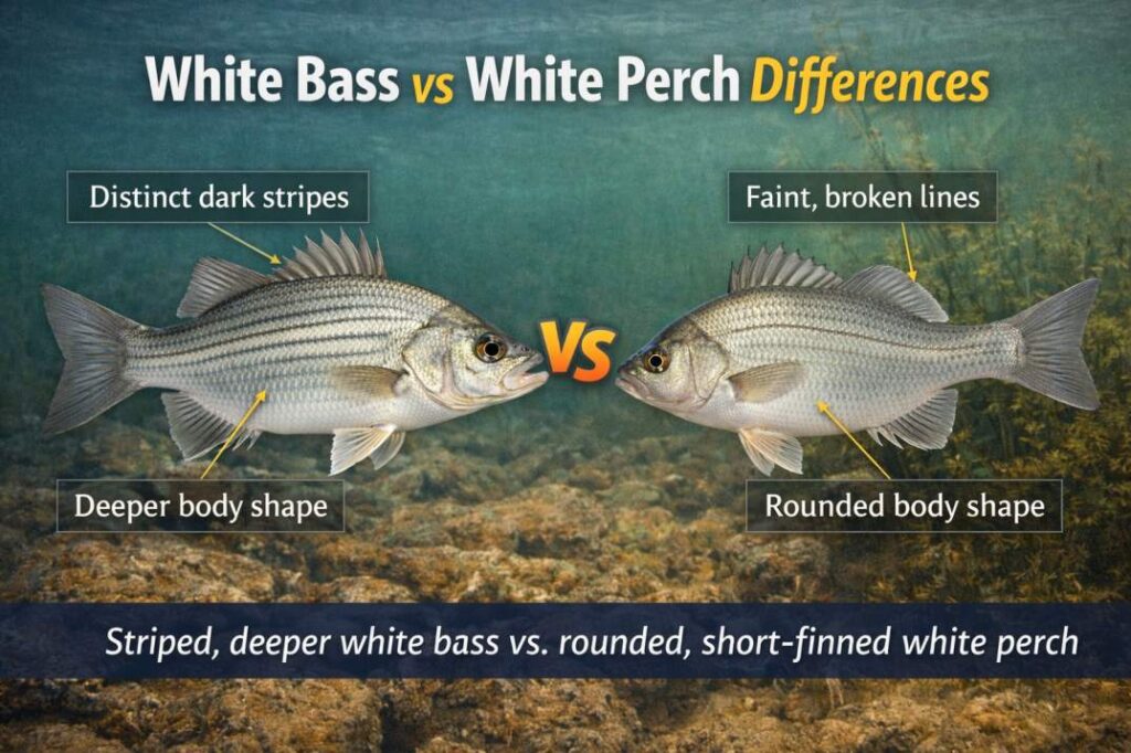 distinguishing features of white bass and white perch

