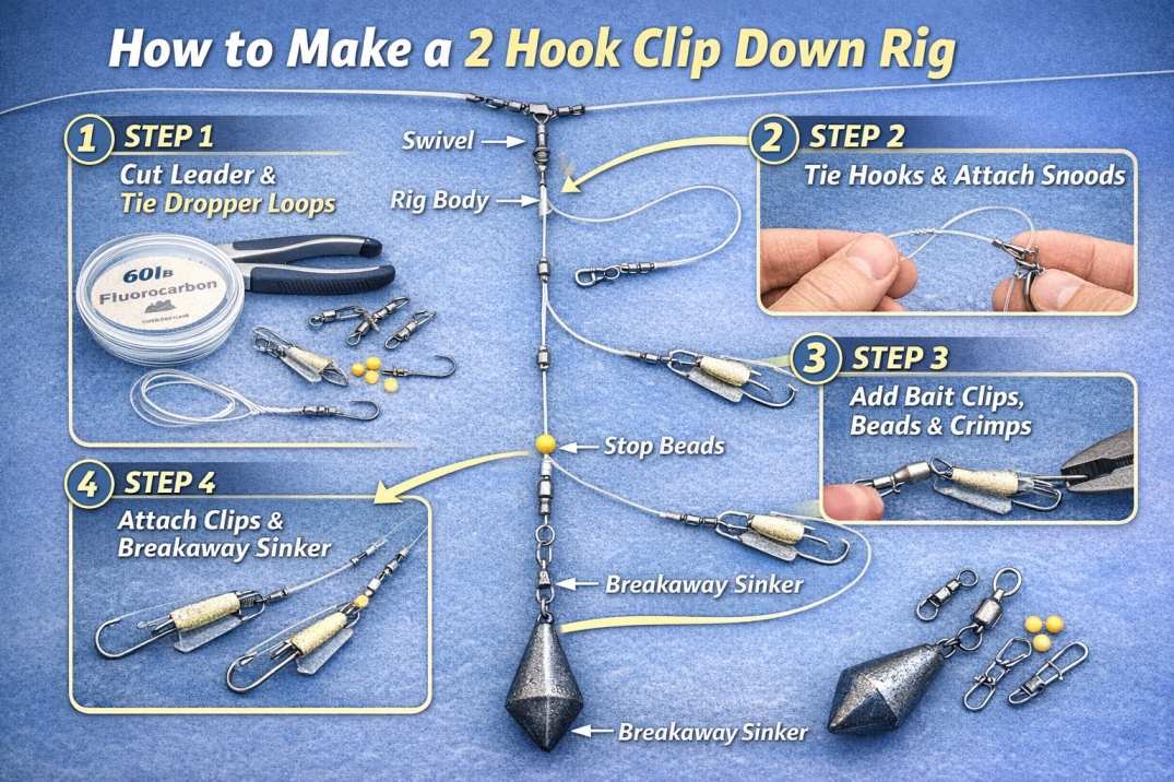 Rigging Down Rig How to Make a 2 Hook Clip Down Rig (My Complete Setup Guide) - FishioHub