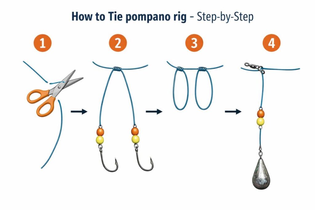 how to tie a pompano rig