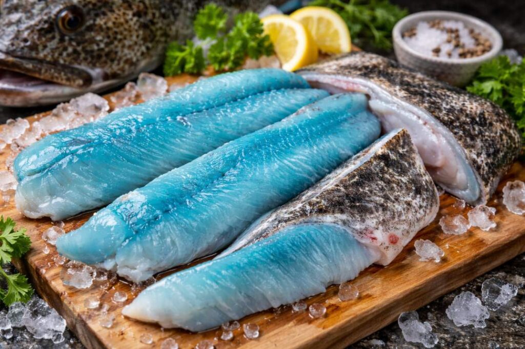 What makes lingcod meat blue?
