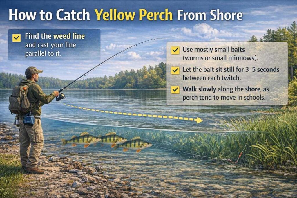 how to catch yellow perch from shore