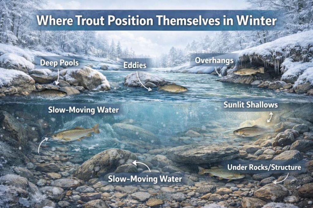 winter feeding behavior in trout