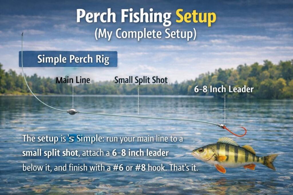 Yellow perch fishing setup