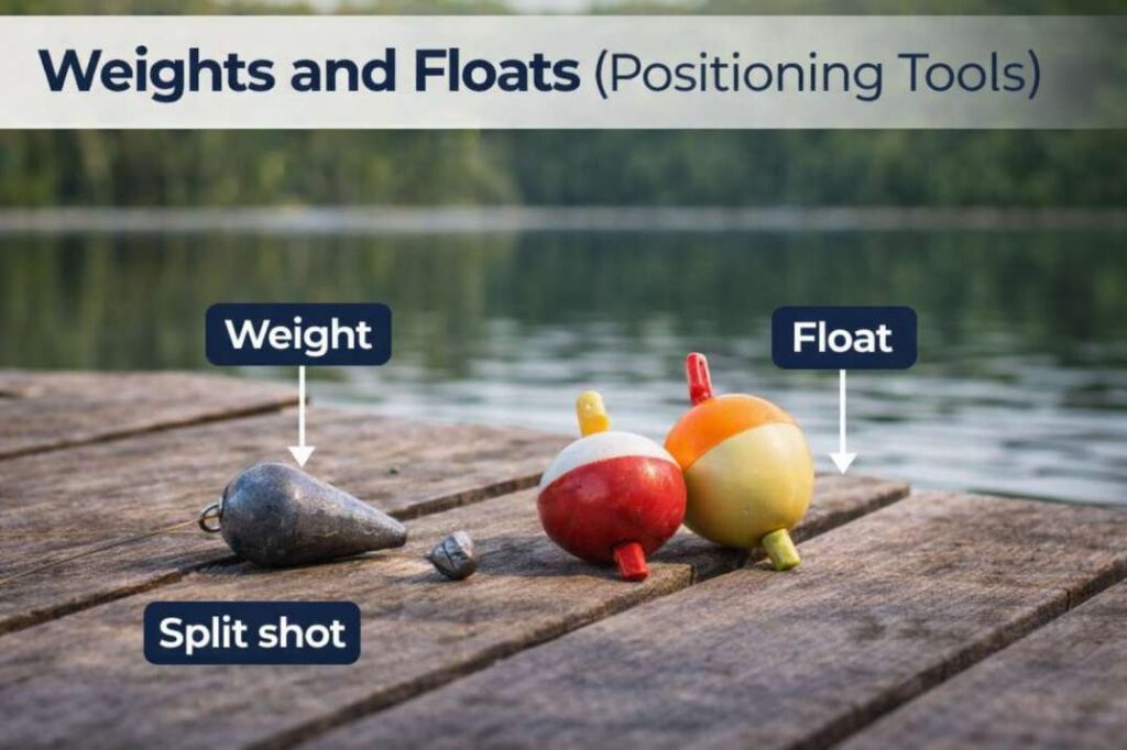 5 Fishing tools Weight and Floats