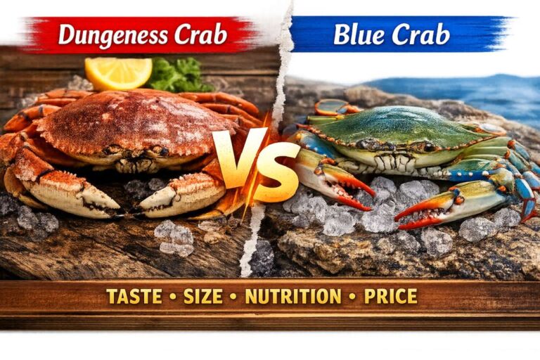 Dungeness Crab vs Blue Crab: Key Differences, Taste, Size, and Price