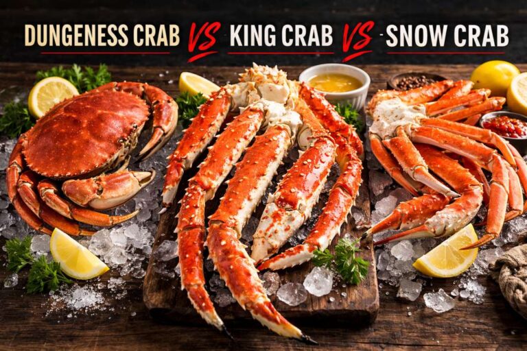 Dungeness Crab vs King Crab vs Snow Crab – Comparison, Taste, Nutrition & Facts
