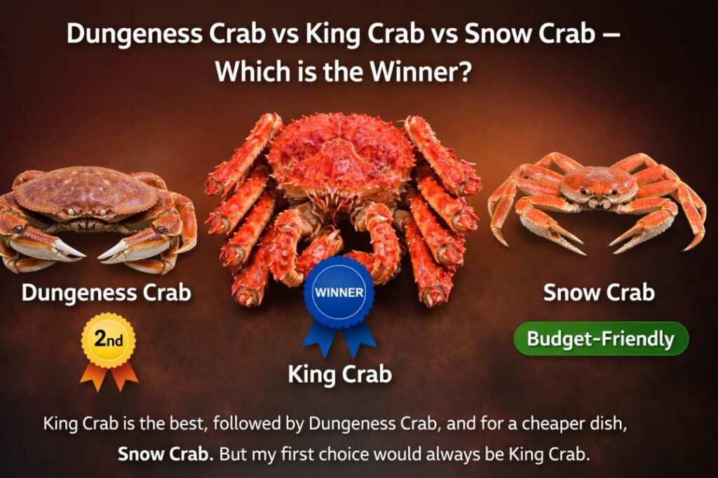 Dungeness Crab vs King Crab vs Snow Crab – Which is the Best?