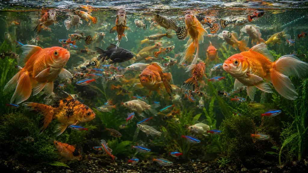 overcrowding in aquarium