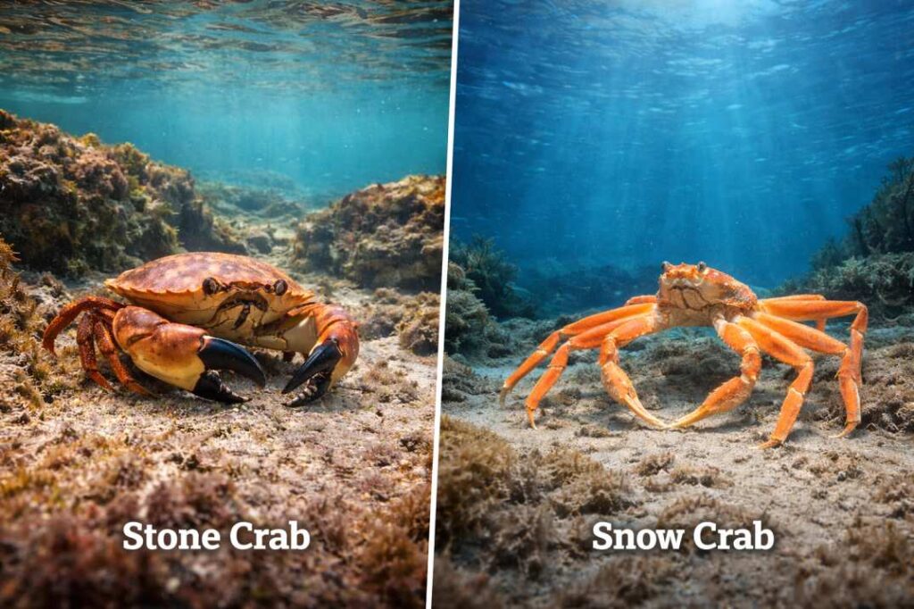 Stone Crab vs snow Crab habitat