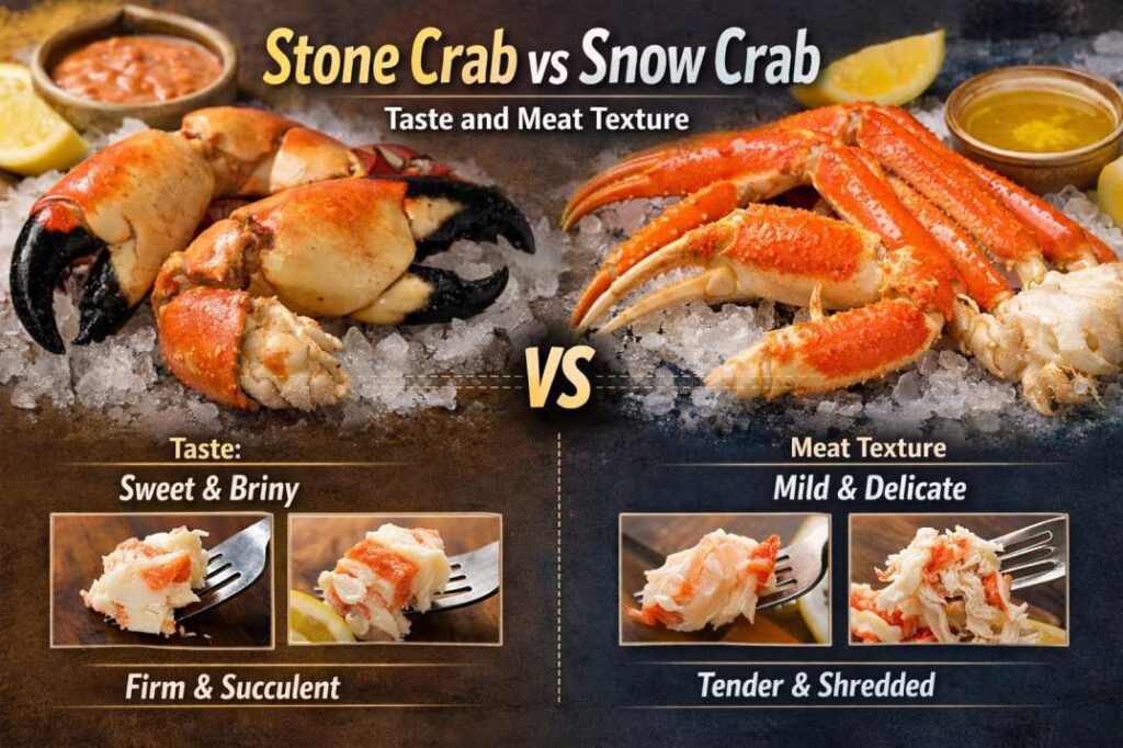 stone crab vs snow crab taste