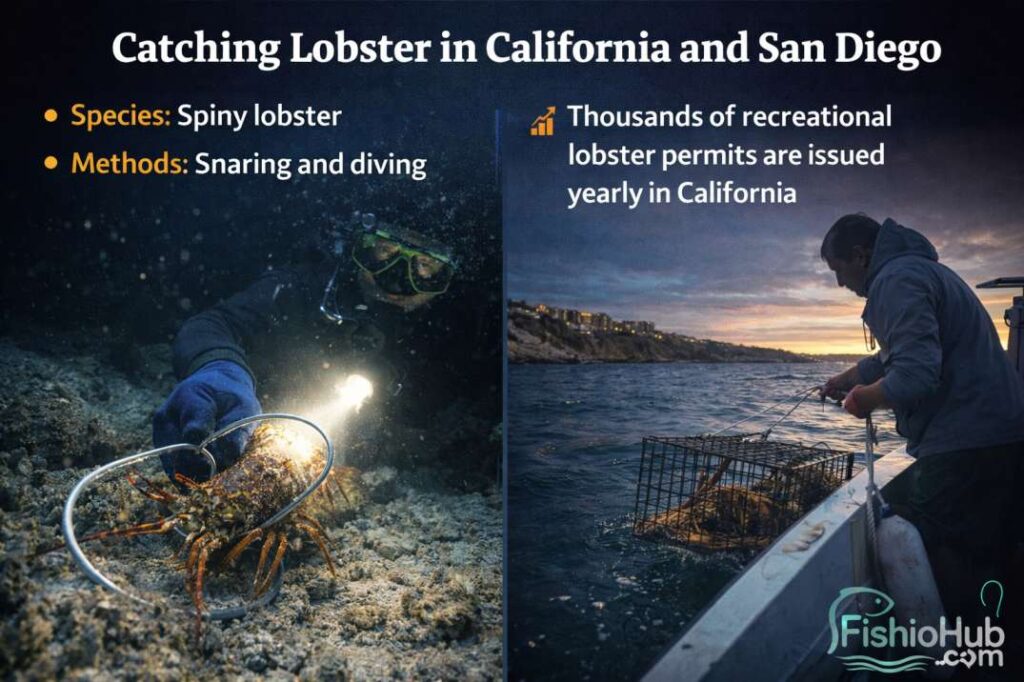 Catching lobster in California and San Diego