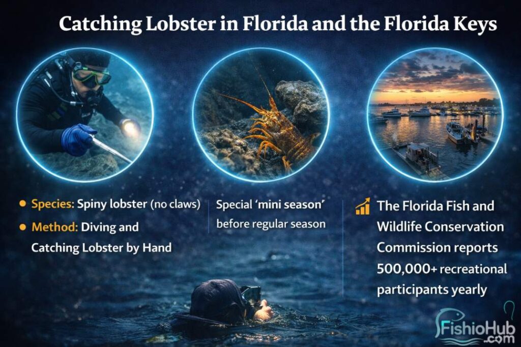 Catching lobster in Florida and the Florida Keys