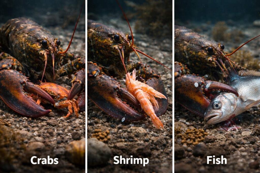 Do lobsters eat crab shrimp and fish?