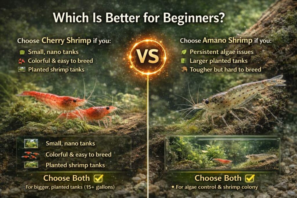 amano shrimp vs cherry shrimp, which is better?