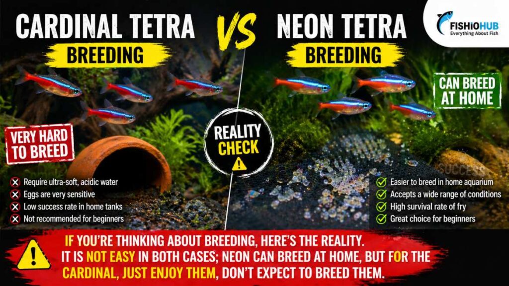 cardinal tetra vs neon tetra breeding