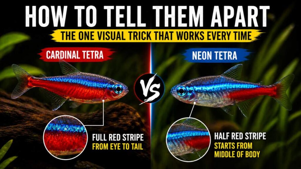 cardinal tetra vs neon tetra difference