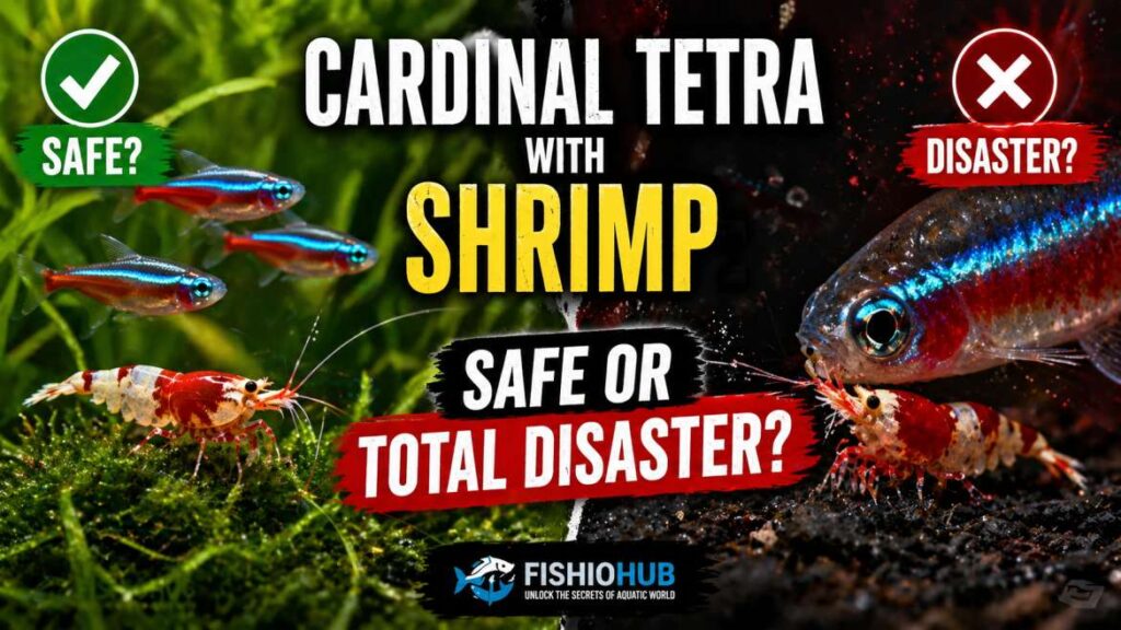 cardinal tetra with shrimp