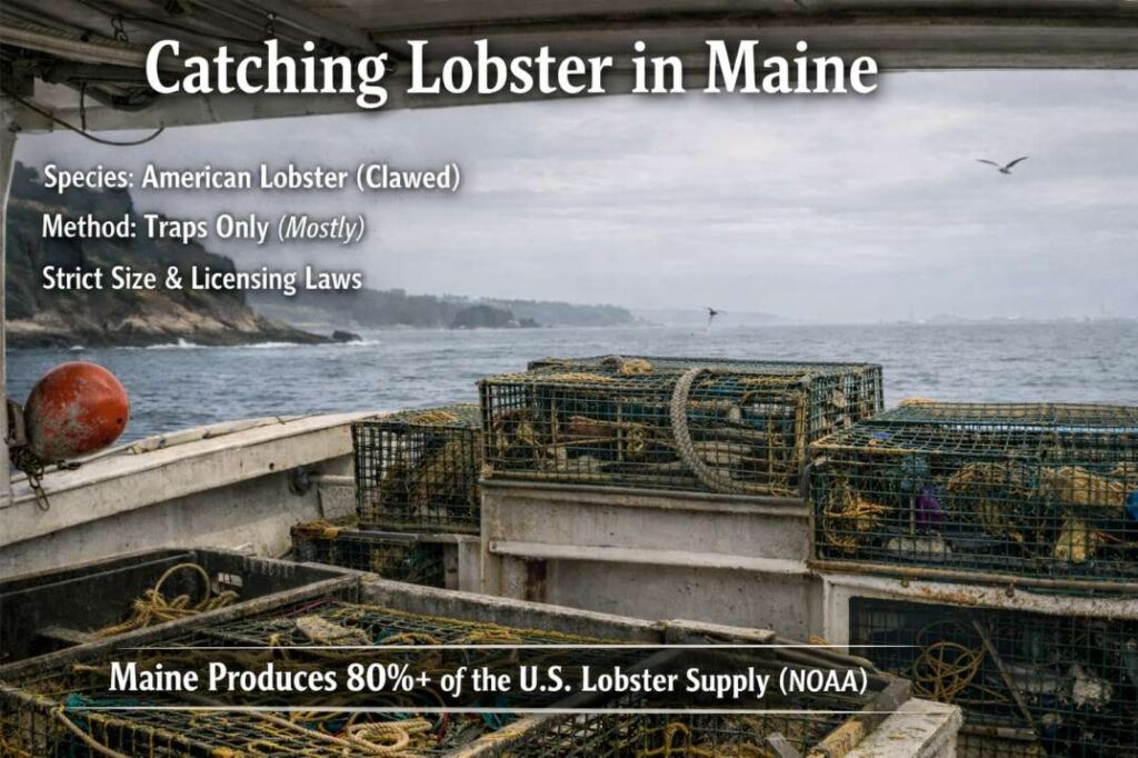 catching lobster in maine