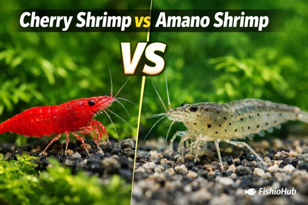 cherry shrimp vs amano shrimp