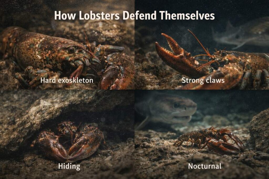 how to defend lobster predators