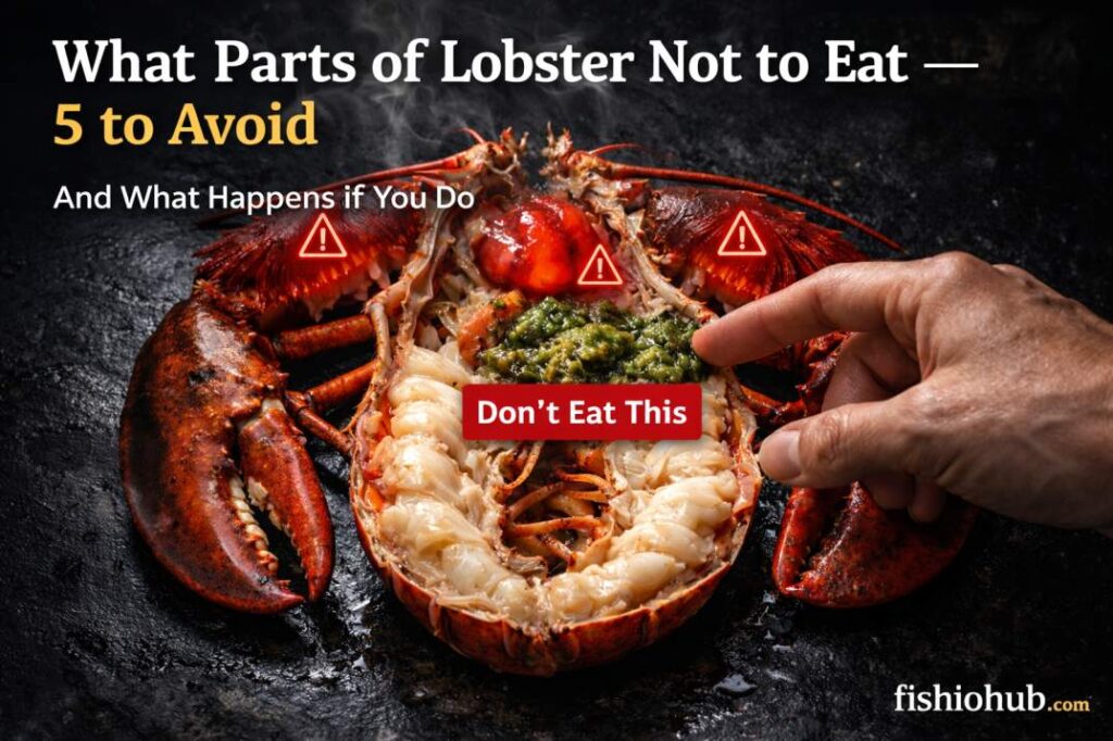what parts of lobster not to eat