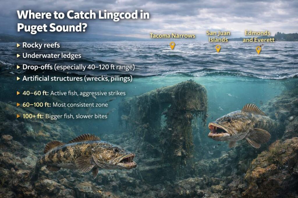 where to catch lingcod in puget sound