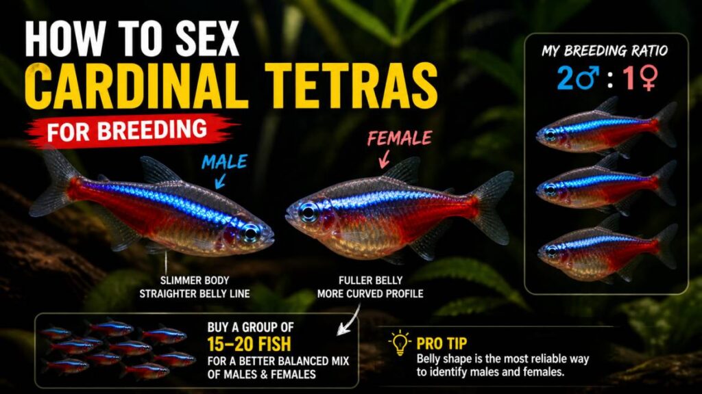 How to sex cardinal tetras in aquarium