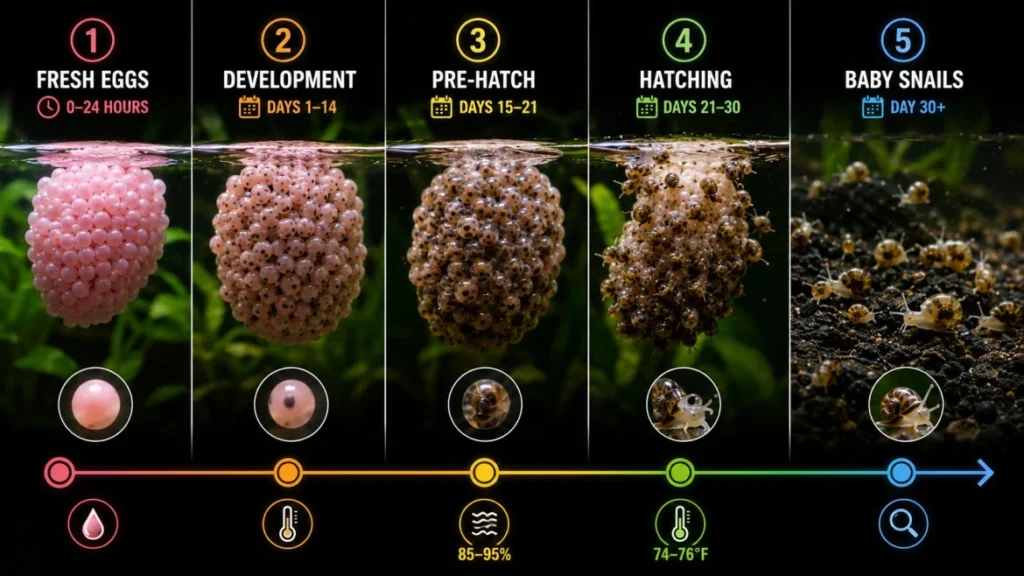 Mystery Snail Egg Stages