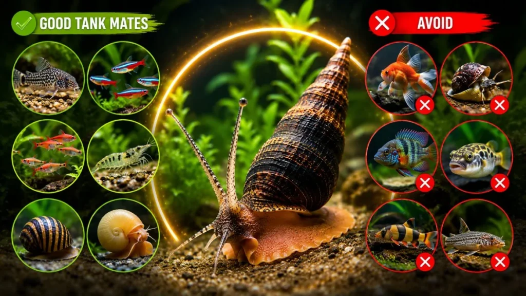 freshwater rabbit snail tank mate