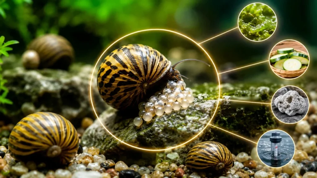 how to breed nerite snails in aquarium