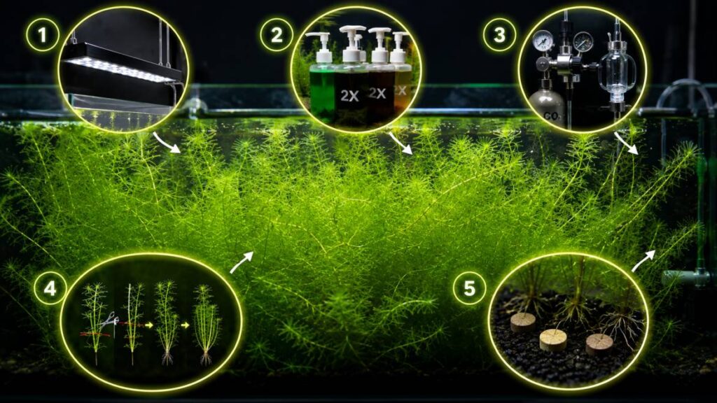 how to grow guppy grass fast?