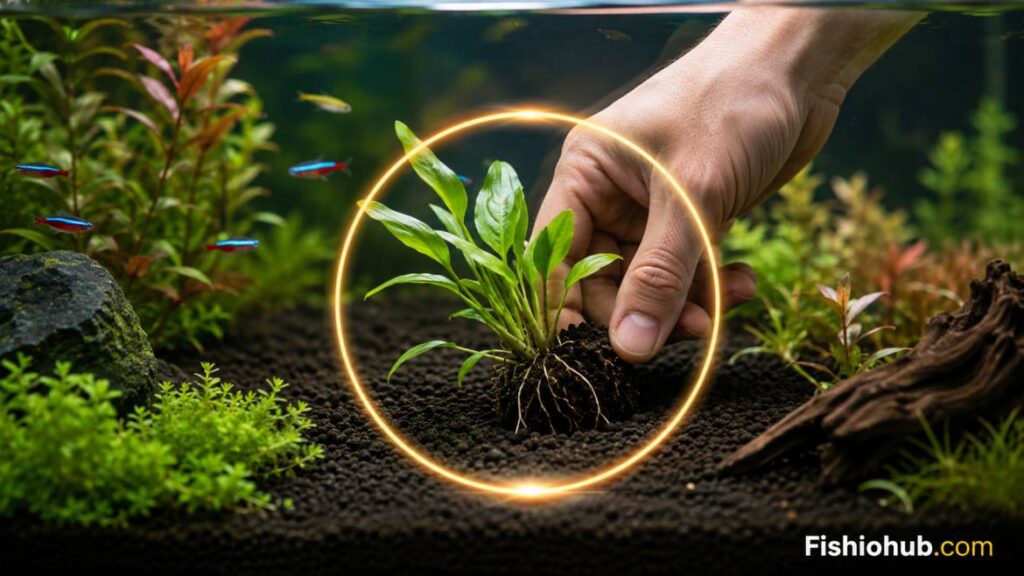 how to plant in a fish tank?