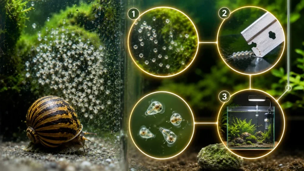 nerite snail eggs in aquarium?