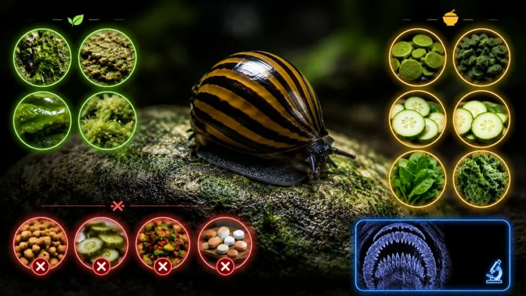 nerite snail food
