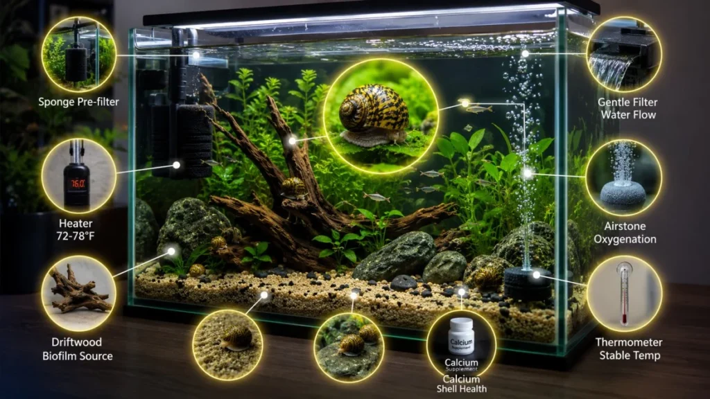 nerite snail tank
