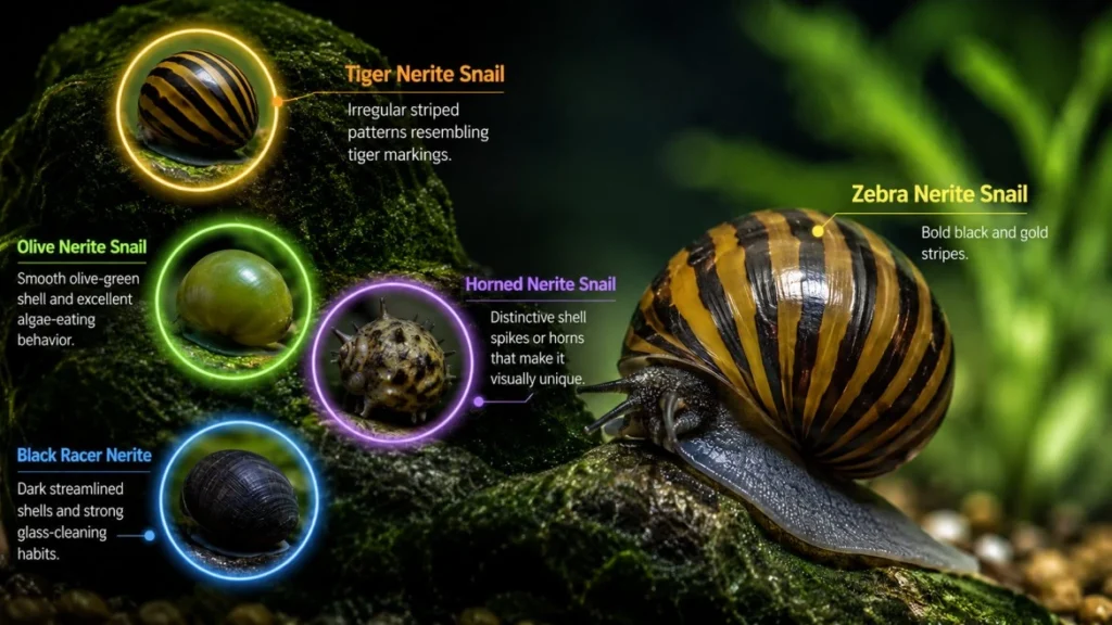 nerite snail types