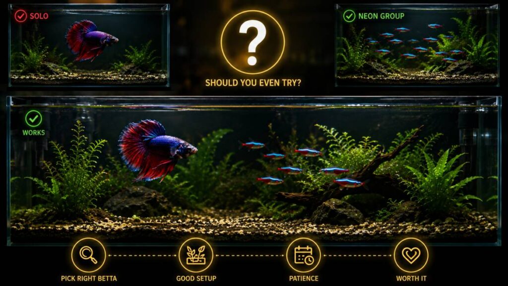 tetras and betta fish