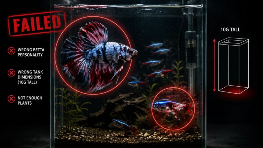 tetras and bettas tank 10-gallon