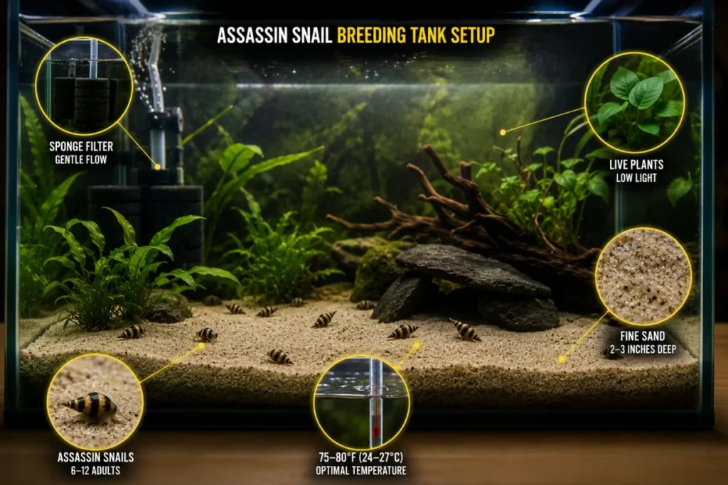 assassin snail breeding tank