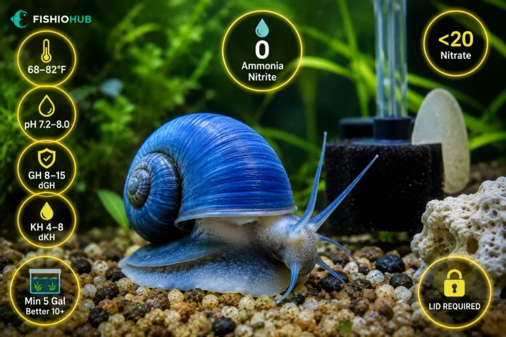 blue mystery snail aquarium