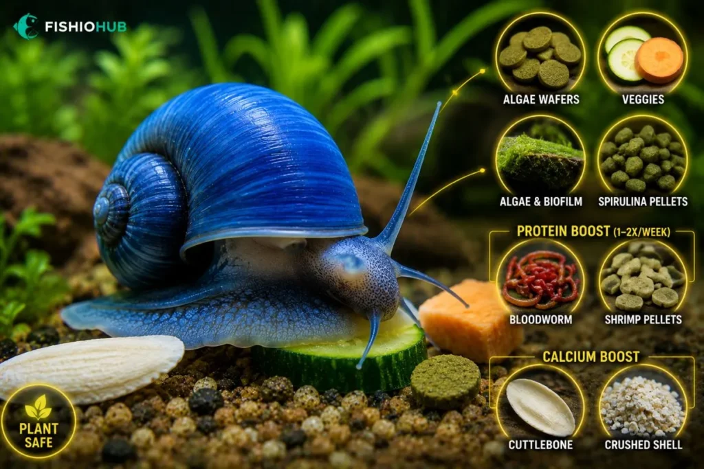 blue mystery snail food