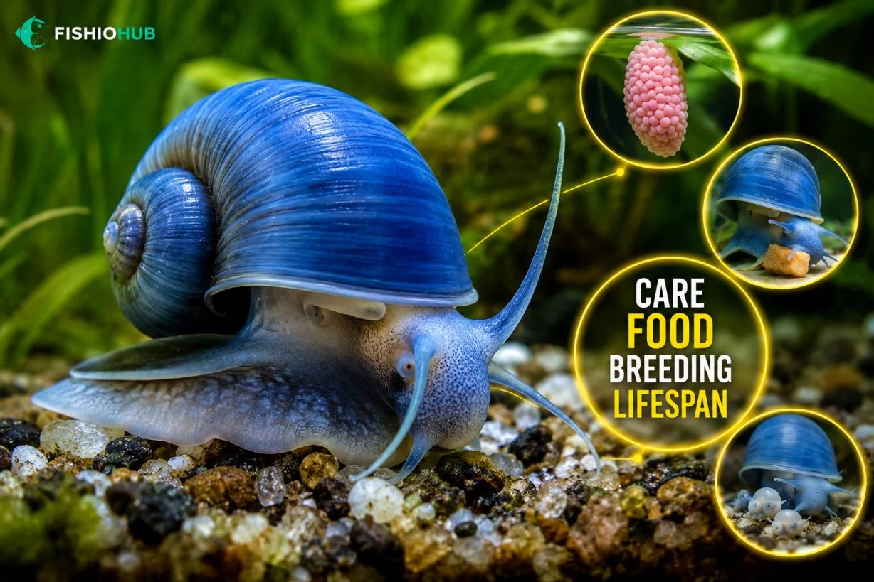 Blue Mystery Snail: Complete Care Guide, Lifespan, Food & Breeding