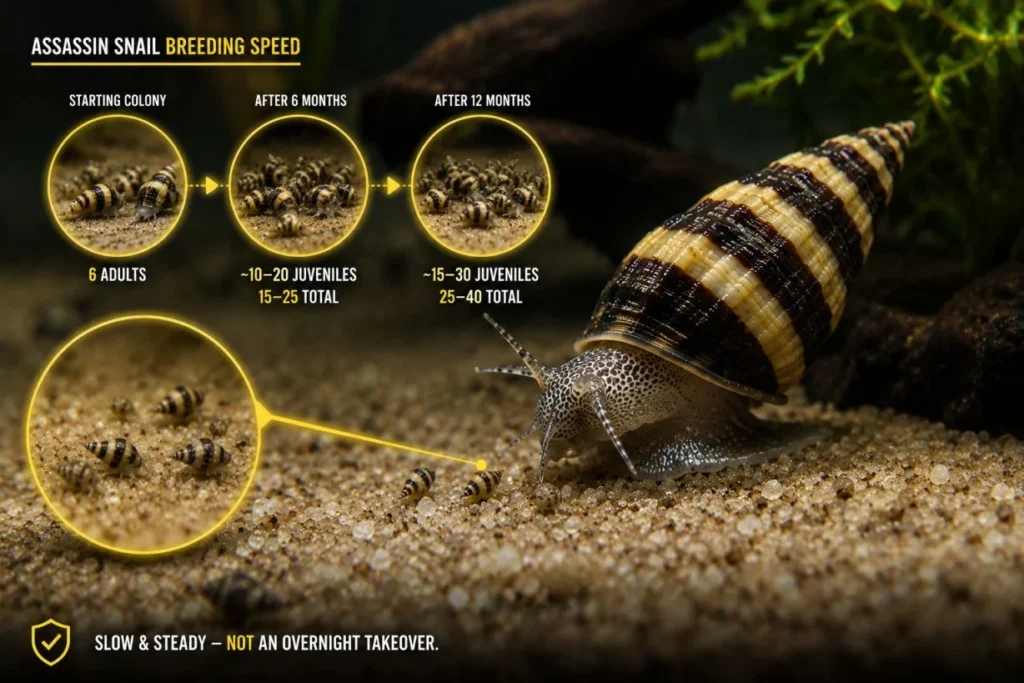 how fast do assassin snails breed